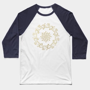 Merry Gold Christmas Baseball T-Shirt